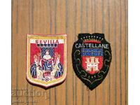 two old patches emblems signs of SEVILLA and CASTELLANE