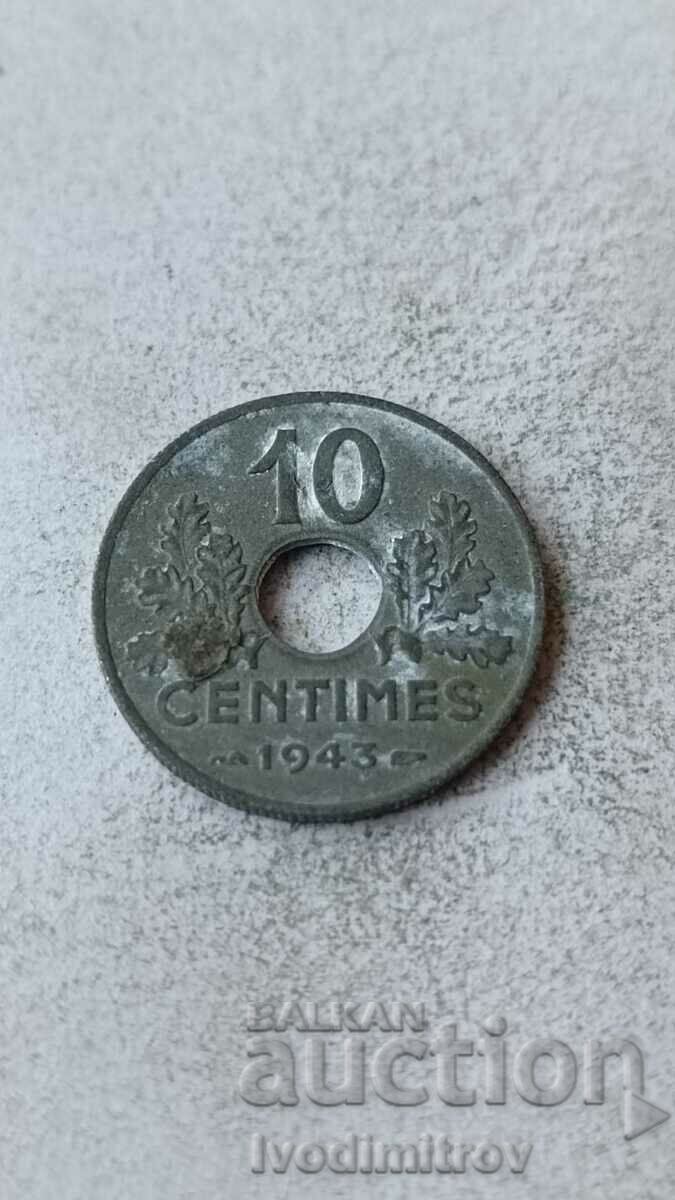 Franța HIGHER 10 centimes 1943 ÉTAT FRANÇAIS