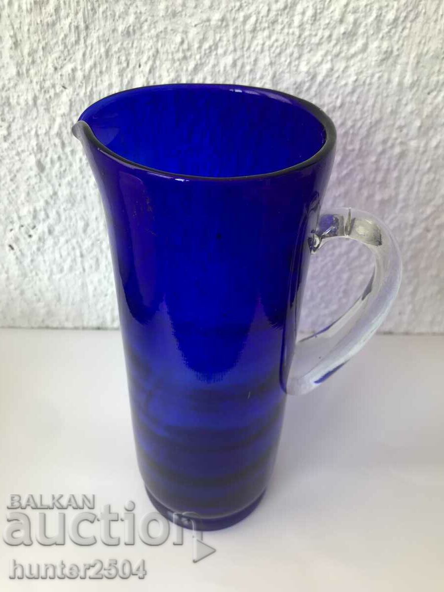 Jug-25/8.5 cm, colored hand glass