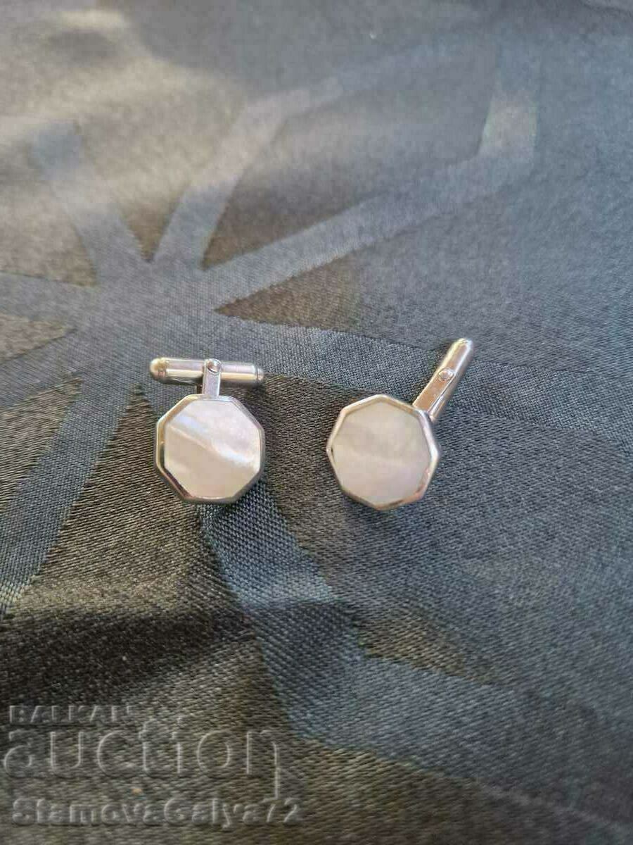 Gorgeous Antique Silver Mother of Pearl Cuff Buttons with price 69.00 BGN | € 35.28 Gorgeous Antique Silver Mother of Pearl Cuff Buttons with price 69.00 BGN | € 35.28