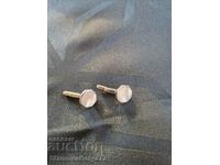 Gorgeous Antique Silver Mother of Pearl Cuff Buttons