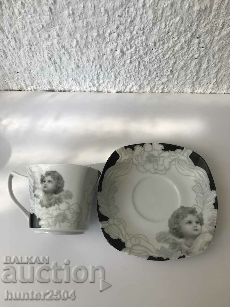 Cup and saucer Angel with price 19.95 BGN | € 10.20 Cup and saucer Angel with price 19.95 BGN | € 10.20