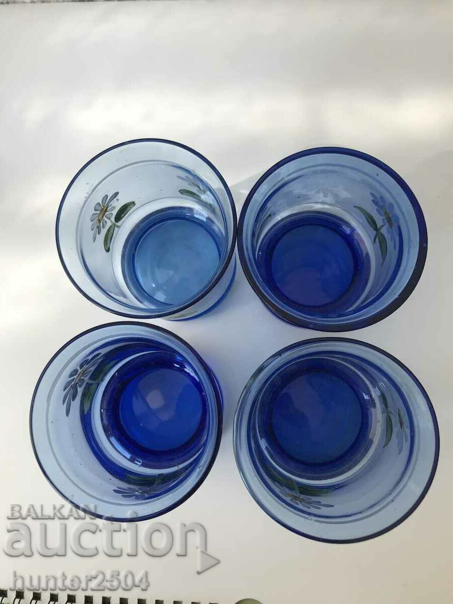 Cups - colored painted glass USSR - 7.5-5.5 cm with price 19.95 BGN | € 10.20 Cups - colored painted glass USSR - 7.5-5.5 cm with price 19.95 BGN | € 10.20