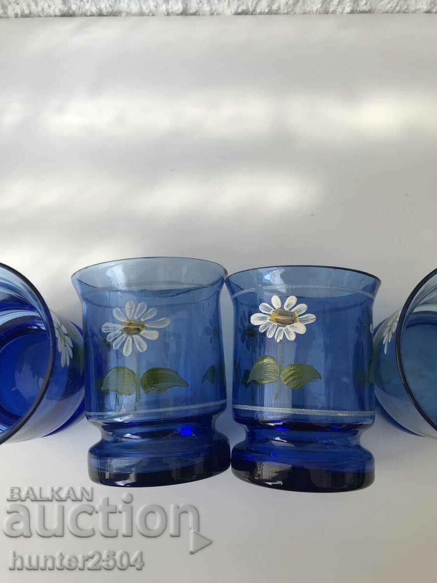 Auction Cups - colored painted glass USSR - 7.5-5.5 cm Auction Cups - colored painted glass USSR - 7.5-5.5 cm