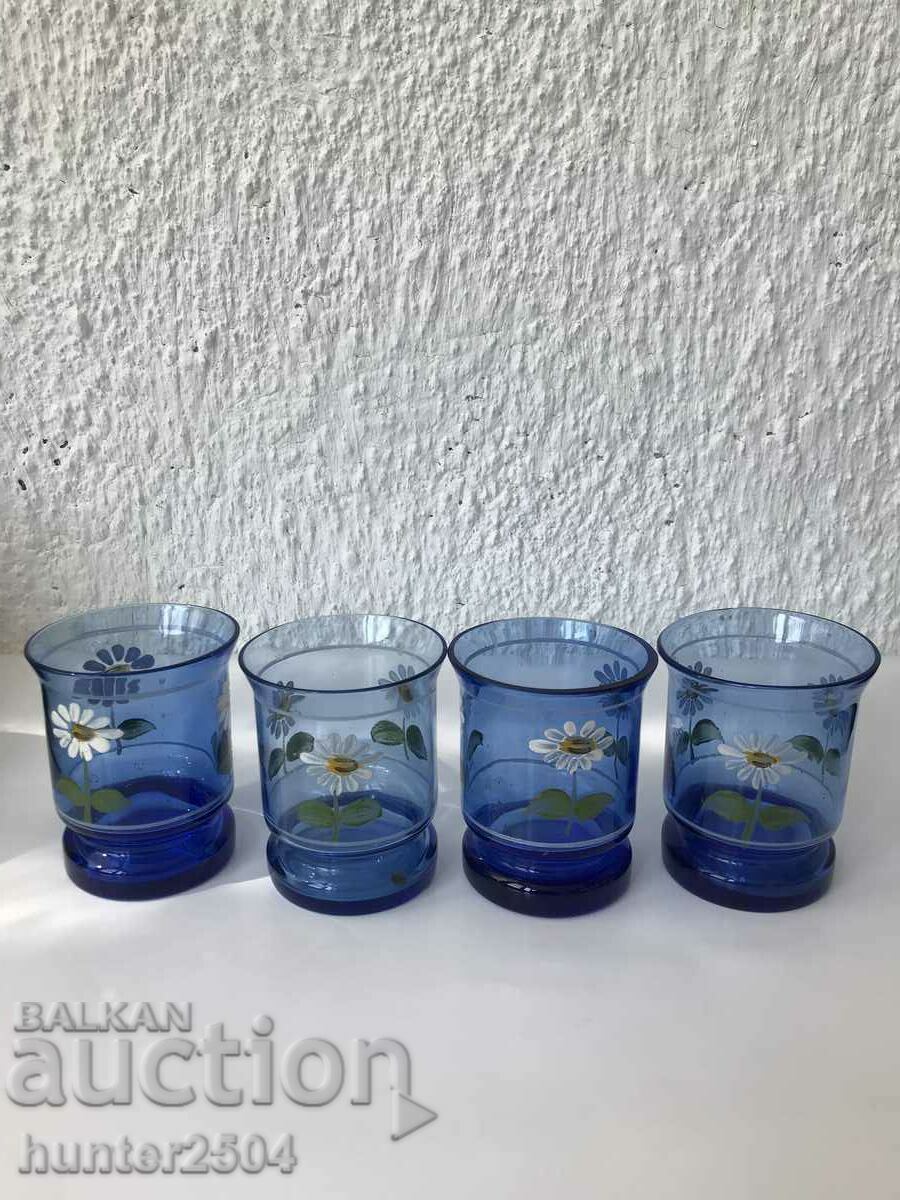 Чашки- цв.рисувано стъклоСССР-7,5-5,5 см