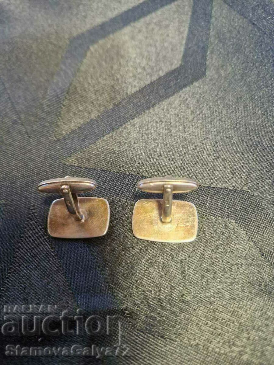 Υπέροχα αντίκες ασημένια κουμπιά μανσέτας - 5