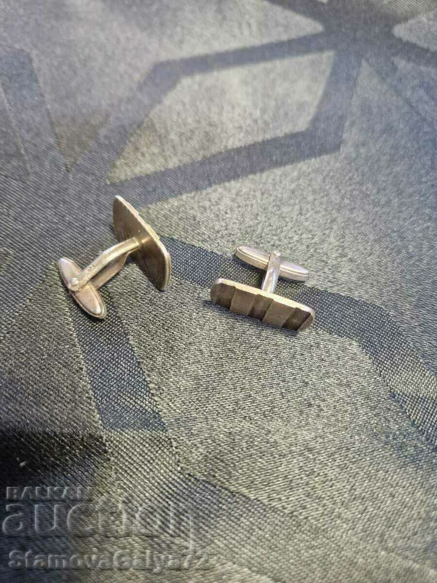 Frumoși butoni de argint antic pentru manșete - 6