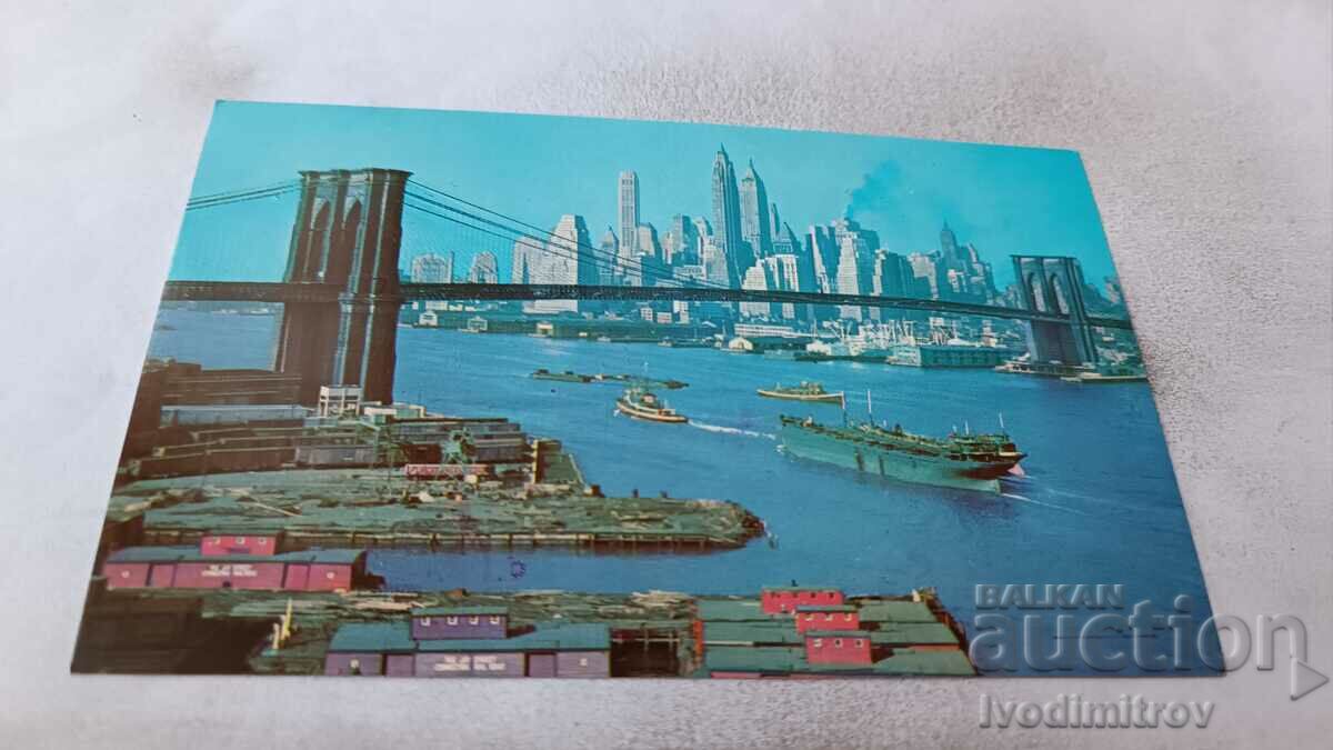 Пощенска картичка New York City Brooklyn Bridge