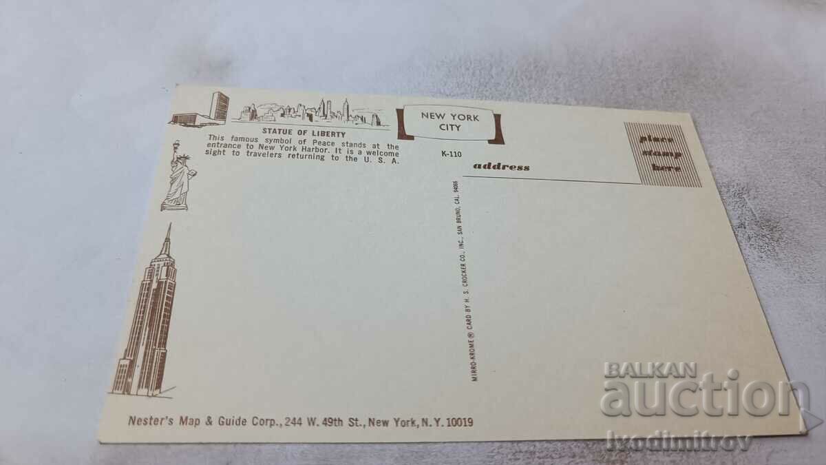 Postcard New York City Statue of Liberty with price 0.85 BGN | € 0.43