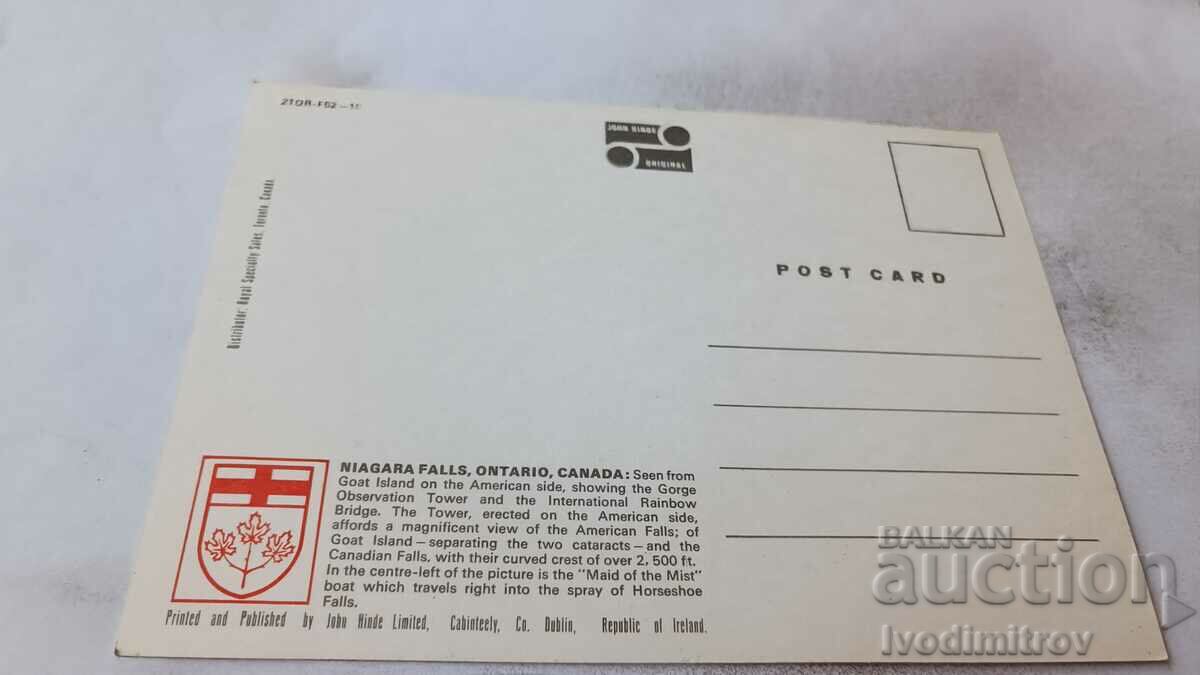 Ontario Niagara Falls Postcard with price 0.85 BGN | € 0.43 Ontario Niagara Falls Postcard with price 0.85 BGN | € 0.43