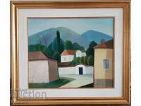 Ivan Kanev village of Enina 1990s beautiful landscape with oil paints