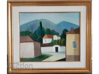 Ivan Kanev village of Enina 1990s beautiful landscape with oil paints