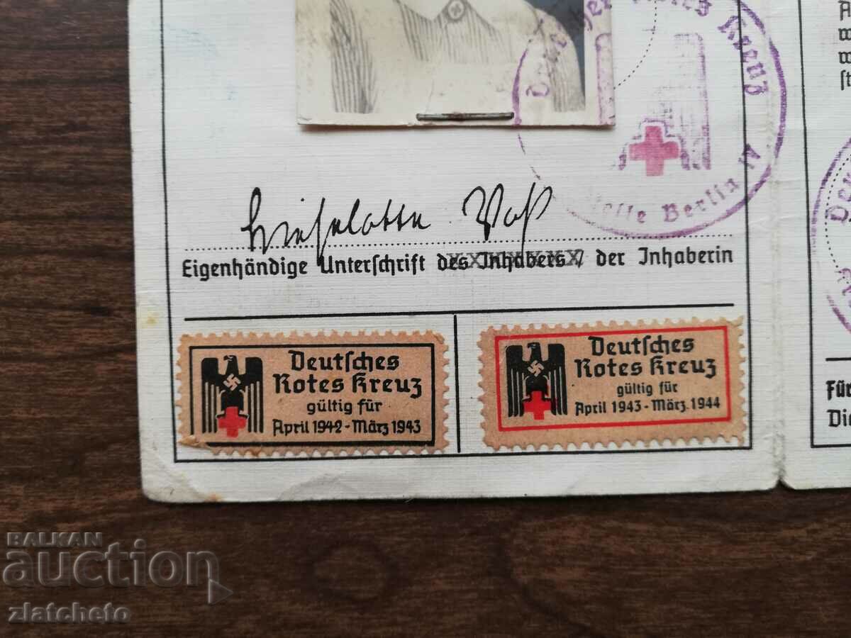 Auction German Red Cross card with rare stamps * Auction German Red Cross card with rare stamps *