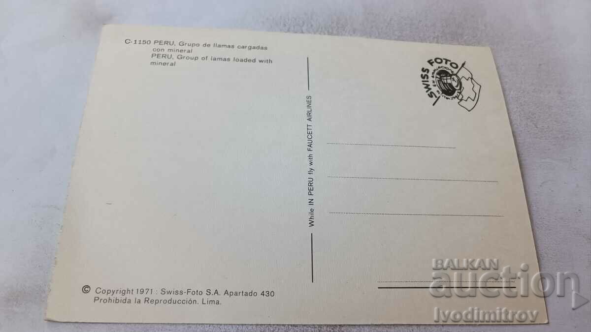 Postcard Peru Group of Lamas Loaded with Mineral with price 0.75 BGN | € 0.38 Postcard Peru Group of Lamas Loaded with Mineral with price 0.75 BGN | € 0.38