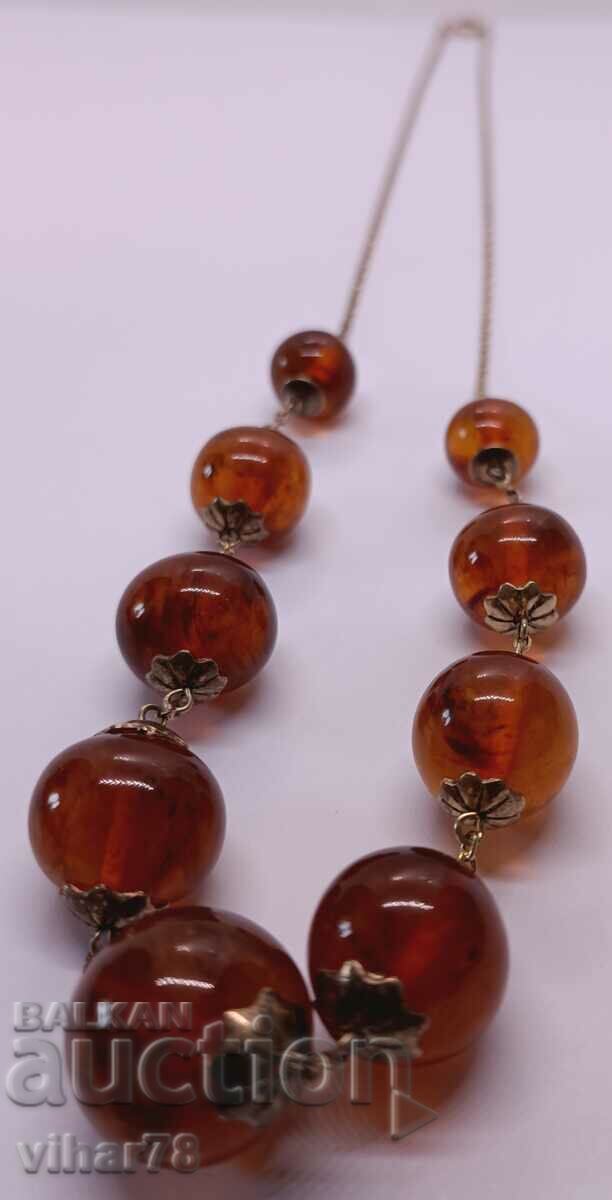 Old Russian necklace with amber sample 875