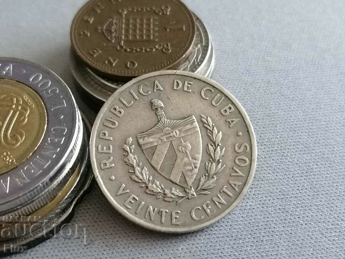 Coin - Cuba - 20 cents 1962