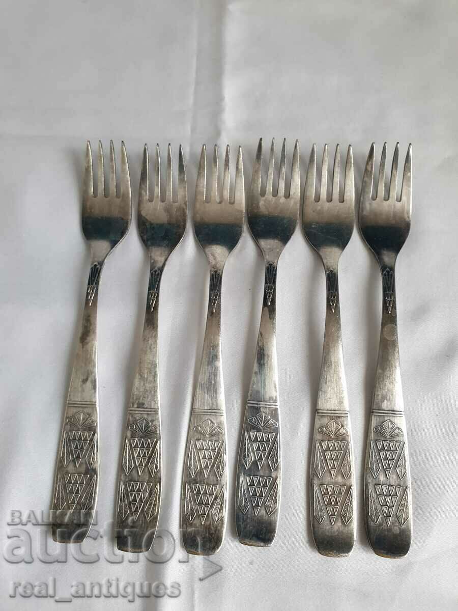 Set furculițe placate cu argint