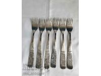 Set of silver plated forks