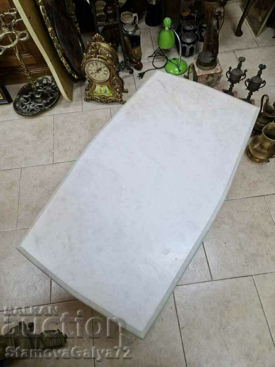 Красива антикварна масичка масив с мраморен плот - 7 Красива антикварна масичка масив с мраморен плот - 7