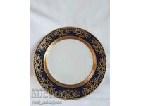 Porcelain plate - cobalt and gilding