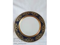 Porcelain plate - cobalt and gilding