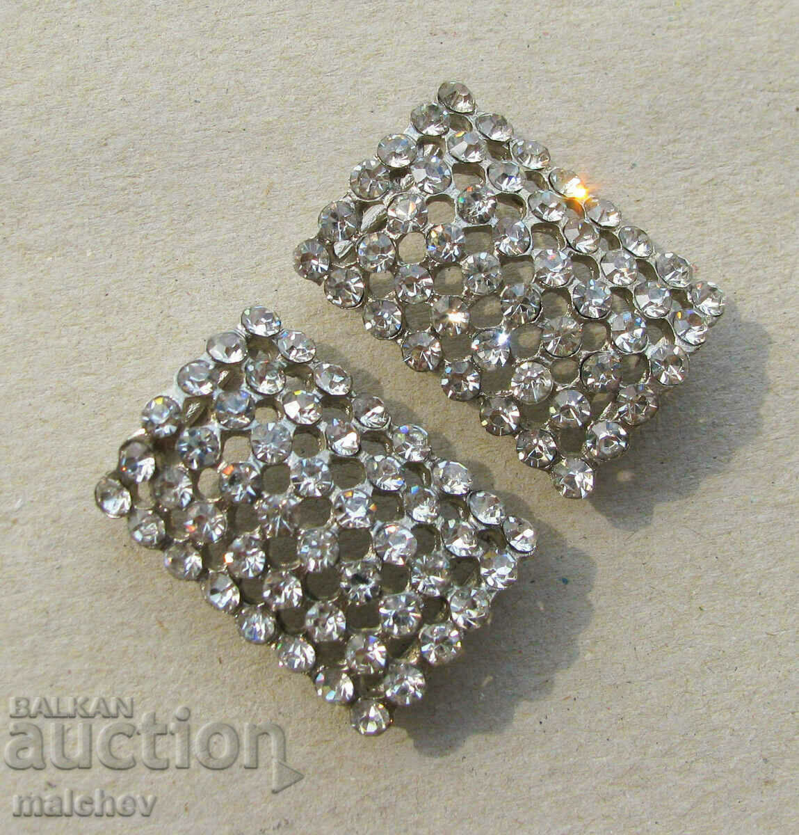Κοσμήματα: παρτίδα 2 πόρπες με "διαμάντια" - για ιμάντες, ζώνες, καινούργια