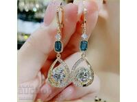 Earrings with zircons and crystals - hanging