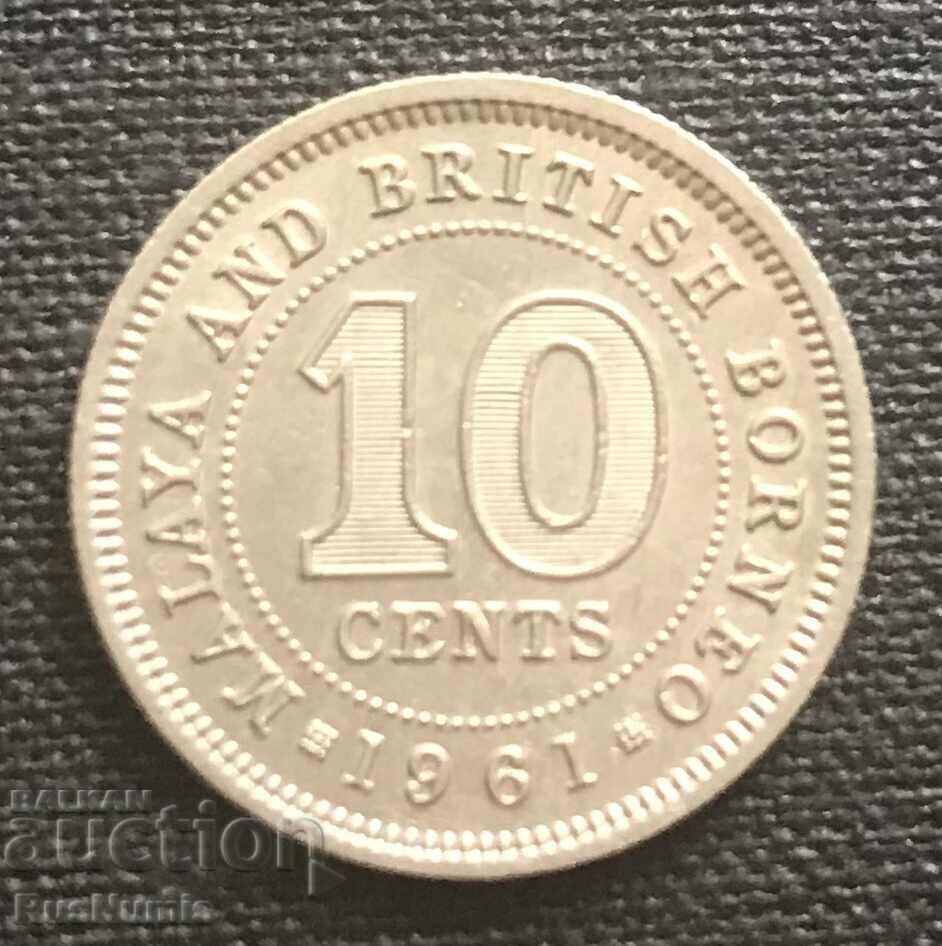 Malaya and British Borneo. 10 cents 1961