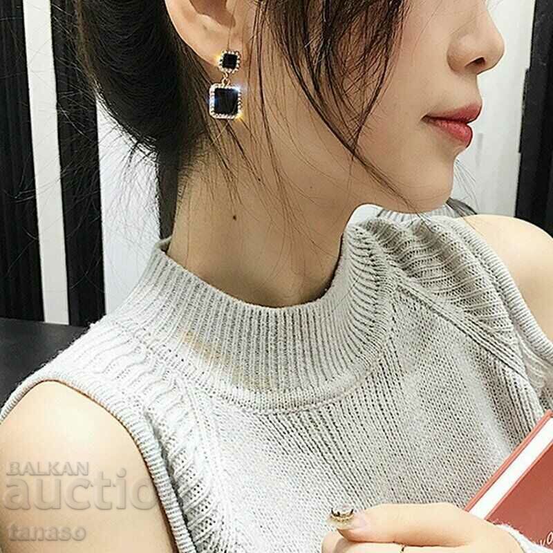 Earrings with black crystals - dangling with price € 12.00 | 23.47 BGN