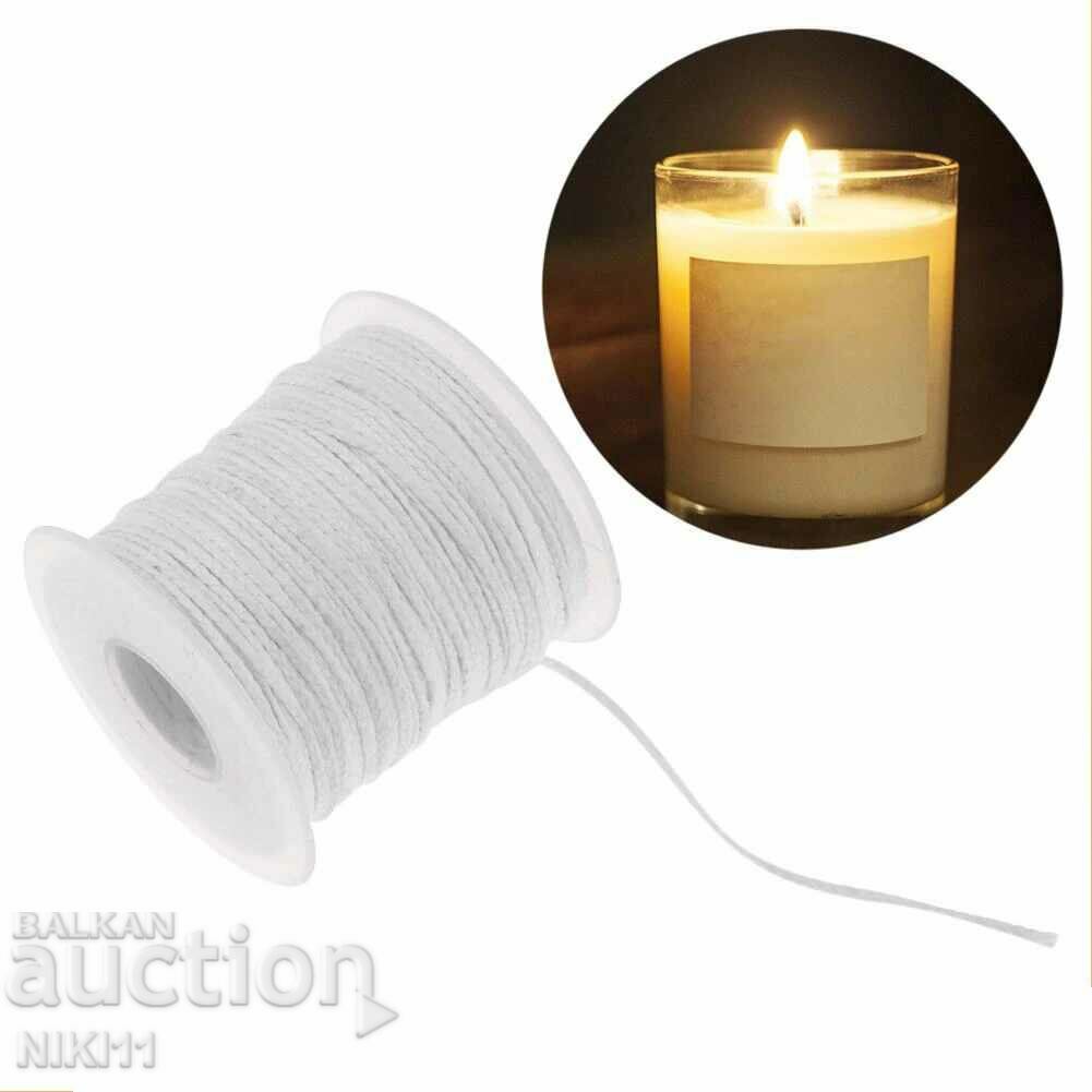 Wick for candles and gas lamps - 2mm - 5 meters