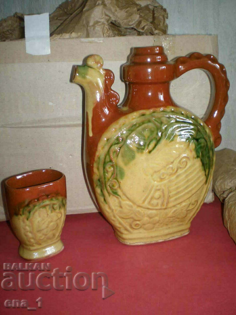 Auction  Unused household brandy service from Troyanska ceramics