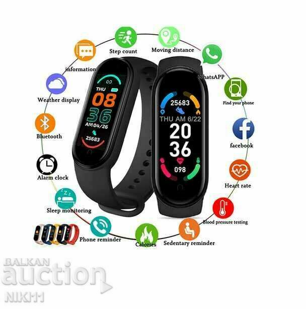 Smart waterproof Bluetooth bracelet M6 measures calories steps