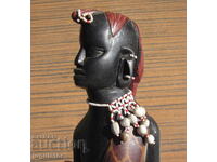 figurina veche din abanos statueta femeie din abanos