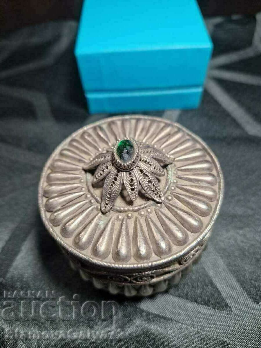 Auction  Antique collectible Albania filigree jewelry box