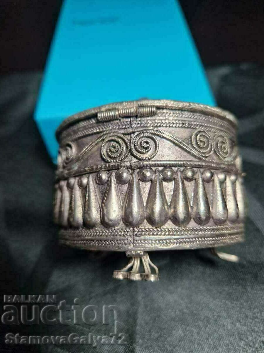 Antique collectible Albania filigree jewelry box - 7