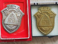 Pleven plaques silver and bronze coat of arms of the city
