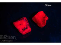 2 pcs strong fluorescence ruby 18.4ct uncut #7