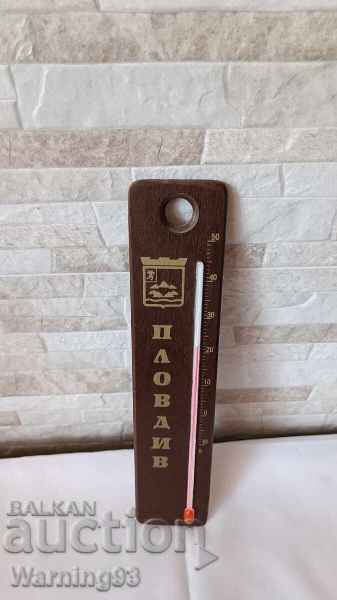 Δημοπρασία Παλαιό ξύλινο θερμόμετρο τοίχου - PLOVDIV