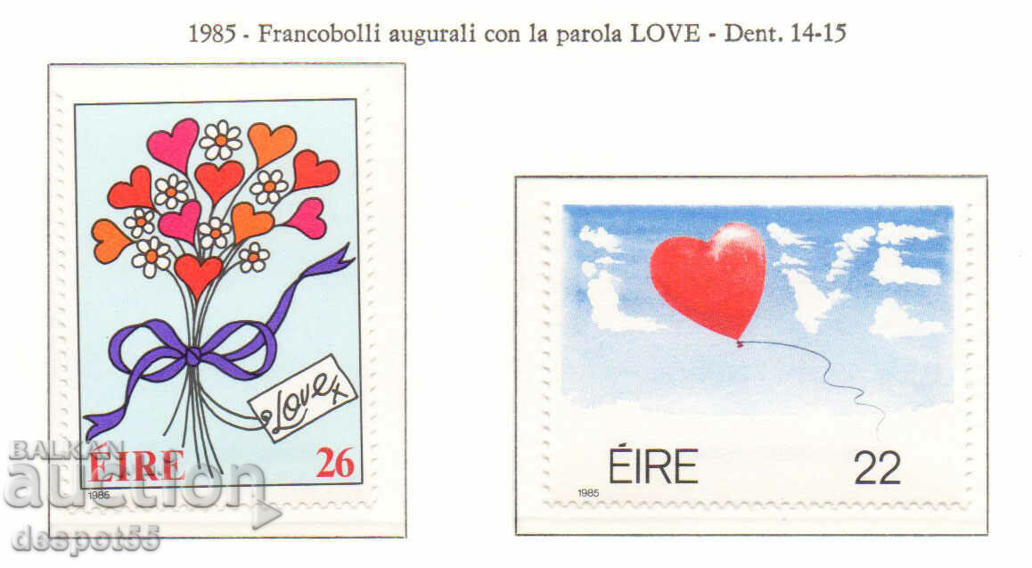 1985. Eire. Γραμματόσημα "Love".