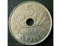 5 coroane 1998 Norvegia