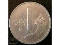 1 lira 1954, Italia