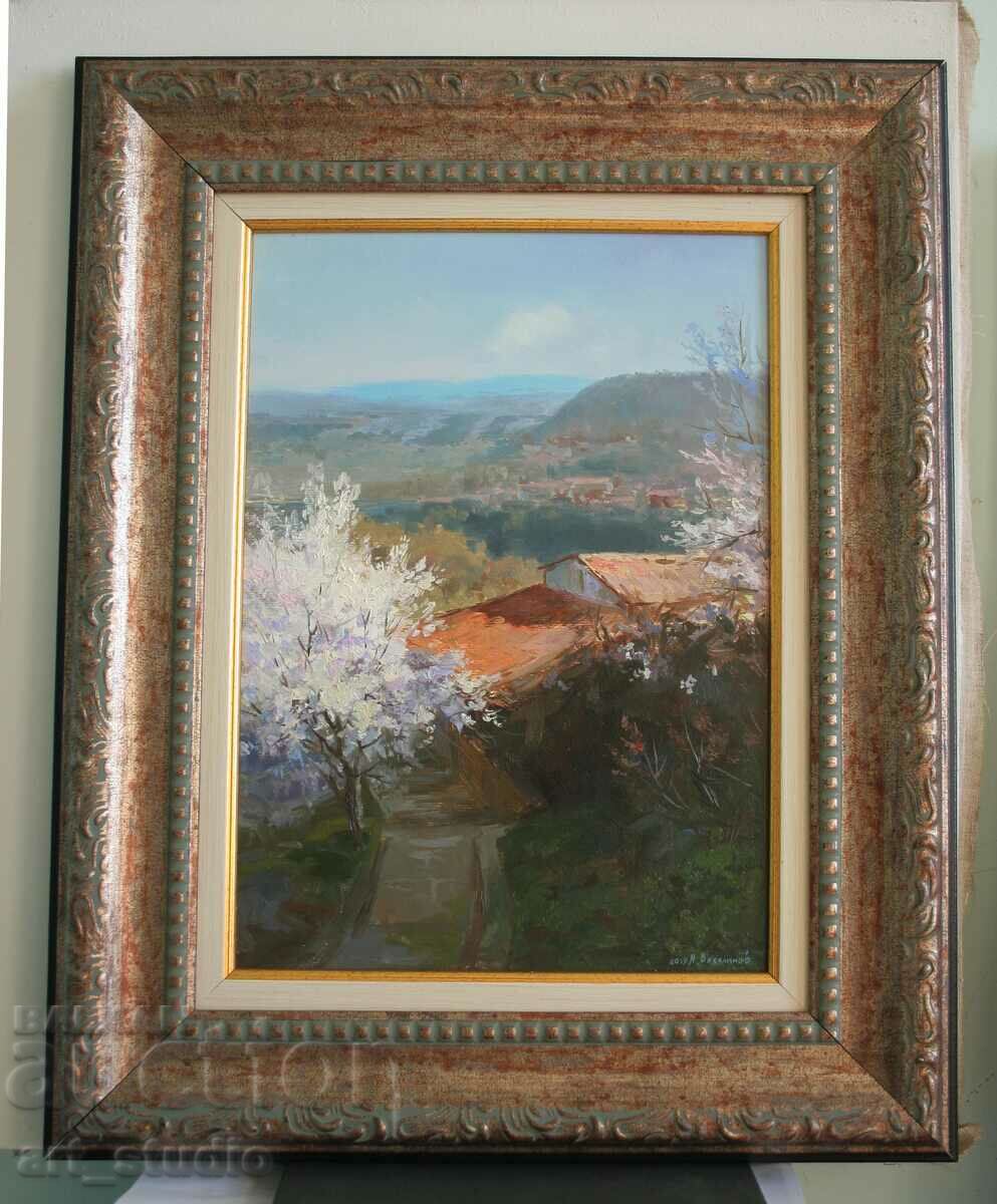 Spring in Tarnovo - evening - oil paints