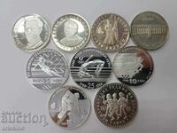 9 buc. Monede jubilee de colecție de argint