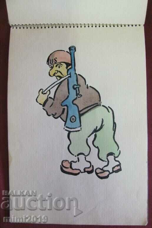 Album Cartoons watercolor Boyan Atanasov 15 pcs. - 5 Album Cartoons watercolor Boyan Atanasov 15 pcs. - 5