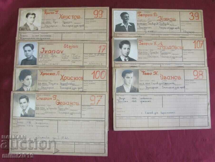 Auction  40's 15 pcs. Children's Registration Cards - Passports