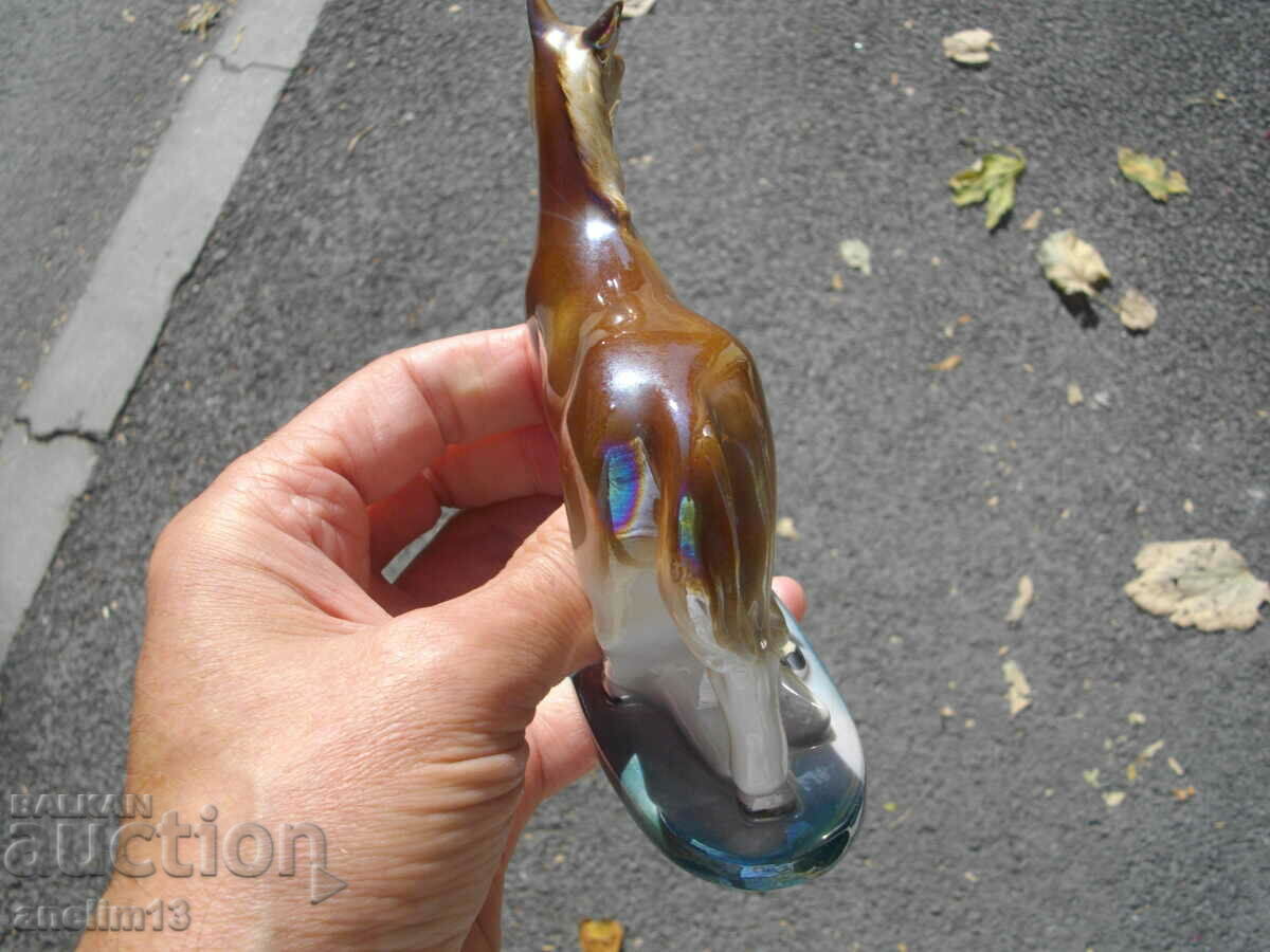 OLD PORCELAIN HORSE WITH HORSE MARKED - 6