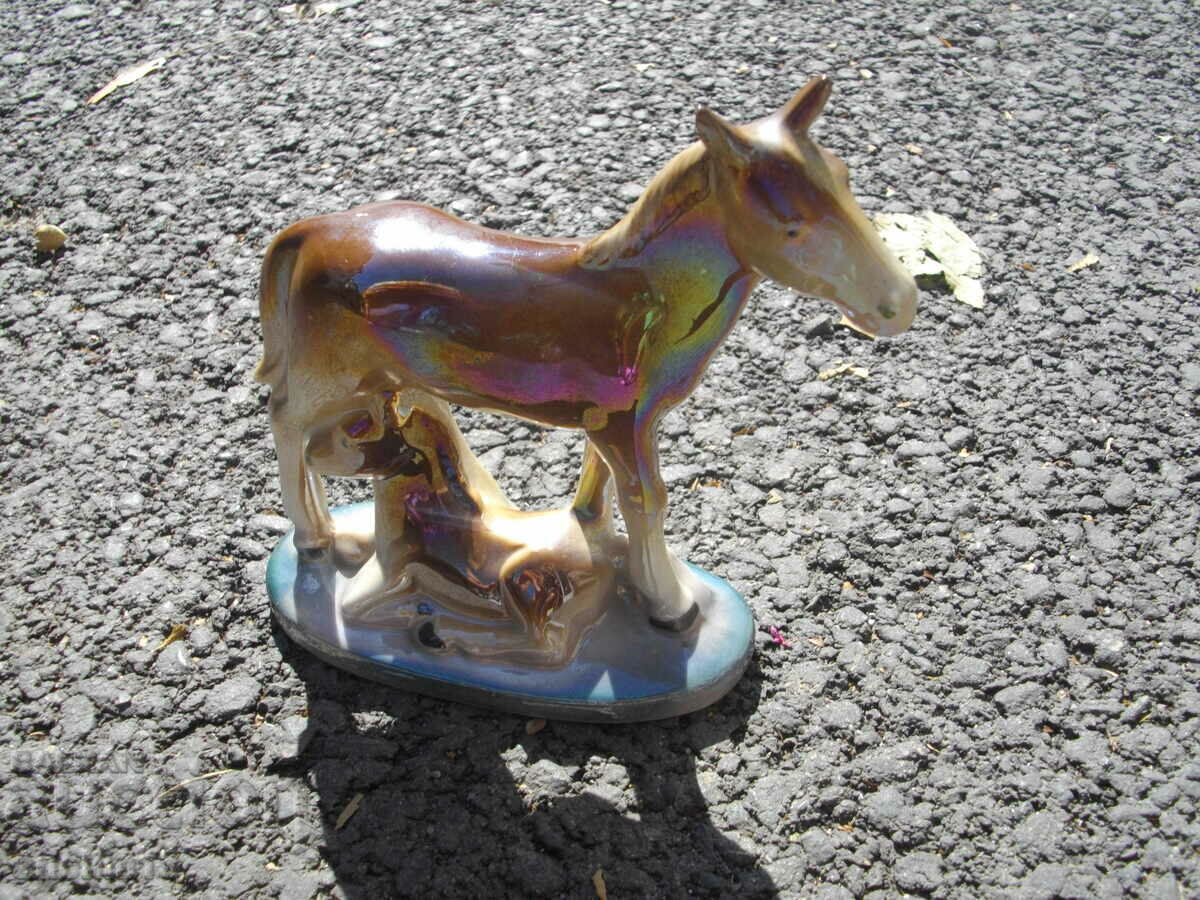 OLD PORCELAIN HORSE WITH HORSE MARKED