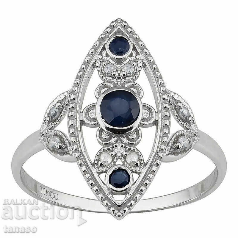 Ring with blue zircons, silver plated with price 20.00 BGN | € 10.23 Ring with blue zircons, silver plated with price 20.00 BGN | € 10.23