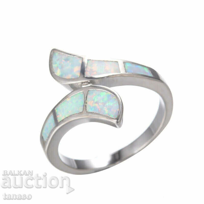Ring with opals, silver plated with price 25.00 BGN | € 12.78