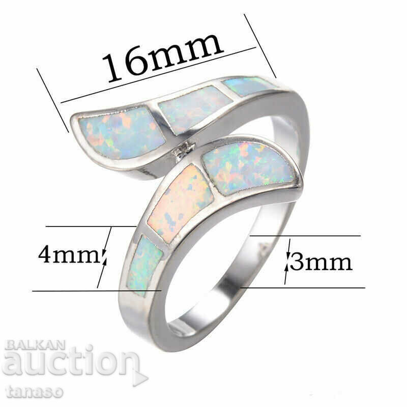 Auction  Ring with opals, silver plated